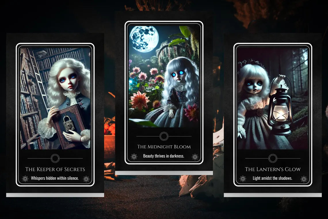 Gothic Doll Oracle Deck - Creepy cute porcelain dolls occult divination