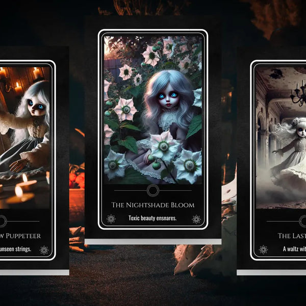 Porcelain Shadows Oracle - 54 Gothic Doll Cards | Dark Mystical Occult Divination Deck