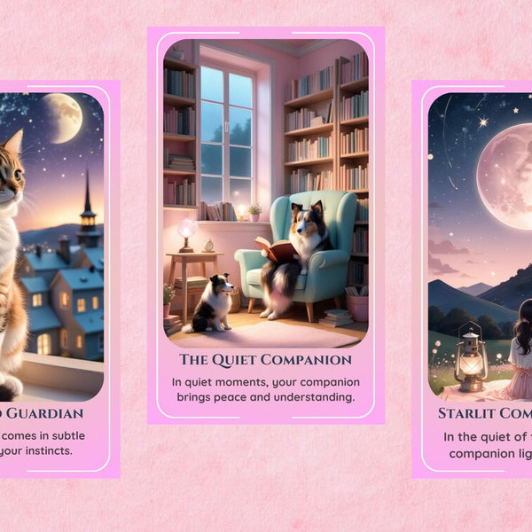 Pawprints Oracle Deck - 78 Cat & Dog Companion Cards | Pastel Pet Lover Divination Deck