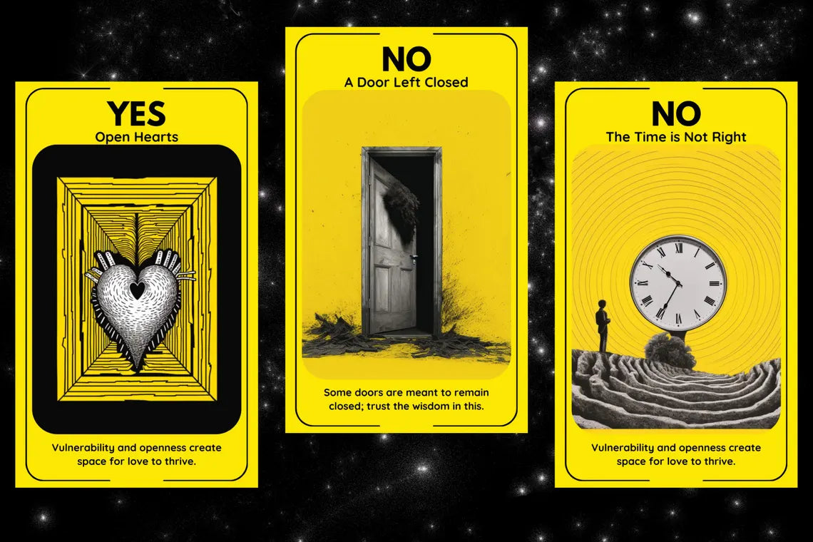 Yes or No Divination Deck - YES Open Hearts, NO A Door Left Closed, NO The Time is Not Right