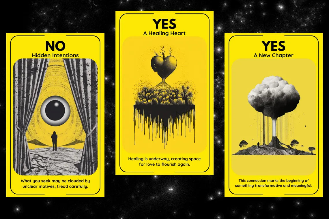 Intuitive Answer Oracle - NO Hidden Intentions, YES A Healing Heart, YES A New Chapter cards