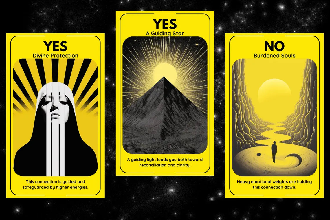 Yes No Oracle Cards - YES Divine Protection, YES A Guiding Star, NO Burdened Souls answer deck