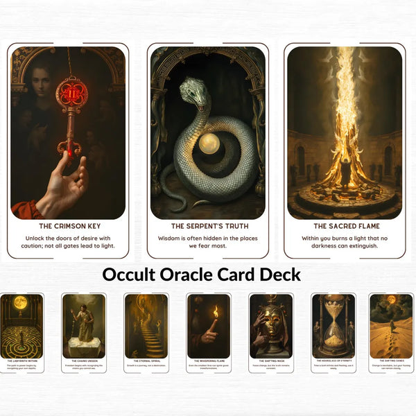 Shadows of Arcanum Oracle - 78 Esoteric Occult Cards | Dark Mystical Alchemy Divination Deck