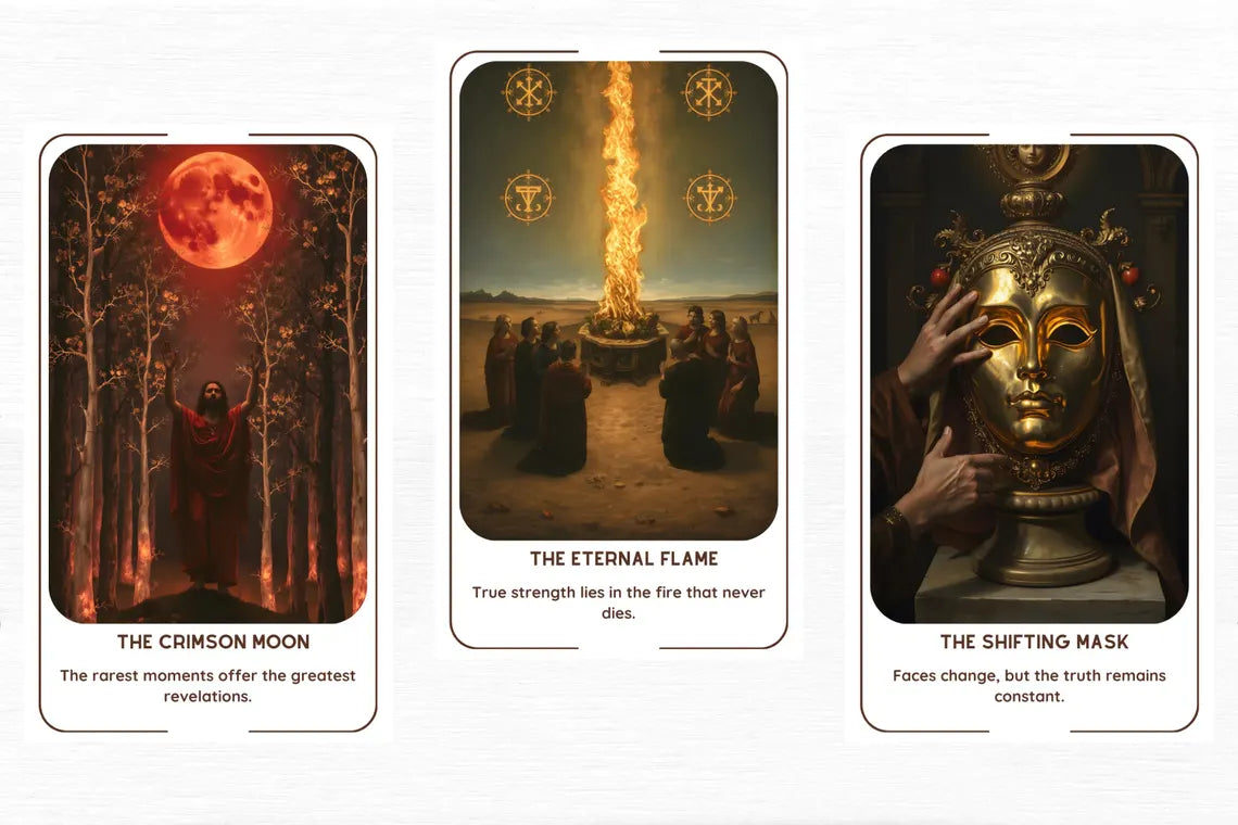 Dark Mystical Oracle - Gothic occult symbols and hidden knowledge cards