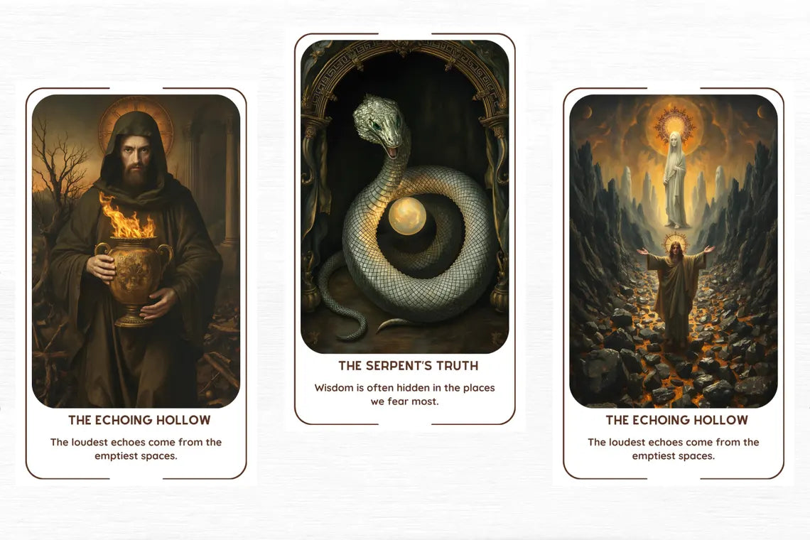 Esoteric Oracle Cards - The Echoing Hollow, The Serpent's Truth ancient wisdom