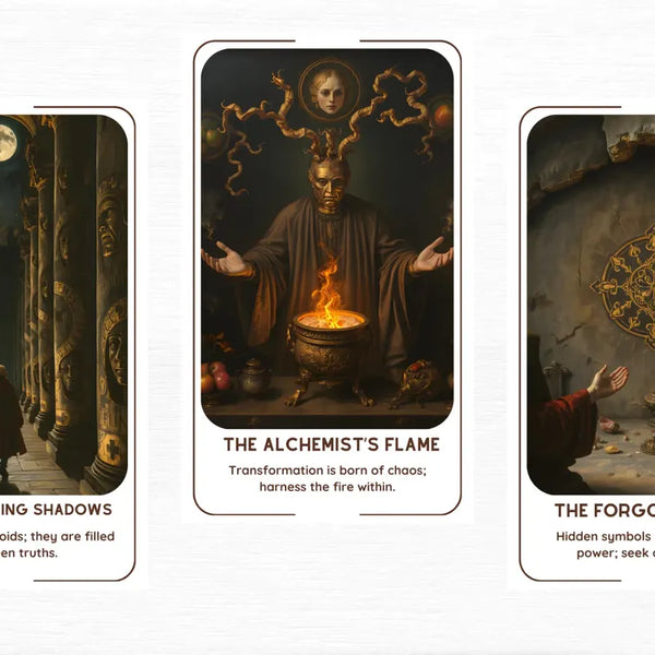 Shadows of Arcanum Oracle - 78 Esoteric Occult Cards | Dark Mystical Alchemy Divination Deck