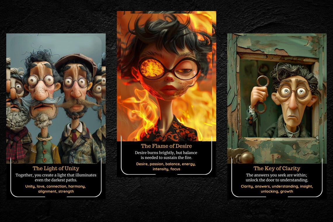 Twin Flame Oracle - The Light of Unity, The Flame of Desire, The Key of Clarity soulmate deck