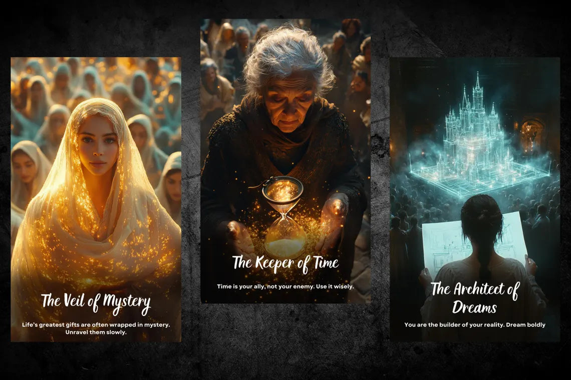 Inner Wisdom Oracle Cards - Veil of Mystery, Keeper of Time, Architect of Dreams guidance deck
