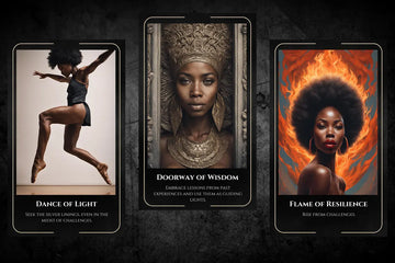 Ancestral Light Oracle Deck - African Heritage Wisdom Cards featuring Doorway of Wisdom, Dance of Light, and Flame of Resilience