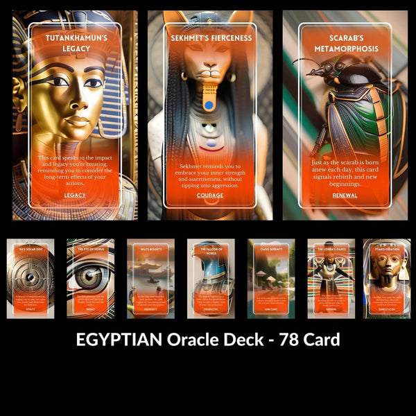 Kemet Oracle Deck - 78 Ancient Egyptian God Cards | Divination & Self-Discovery