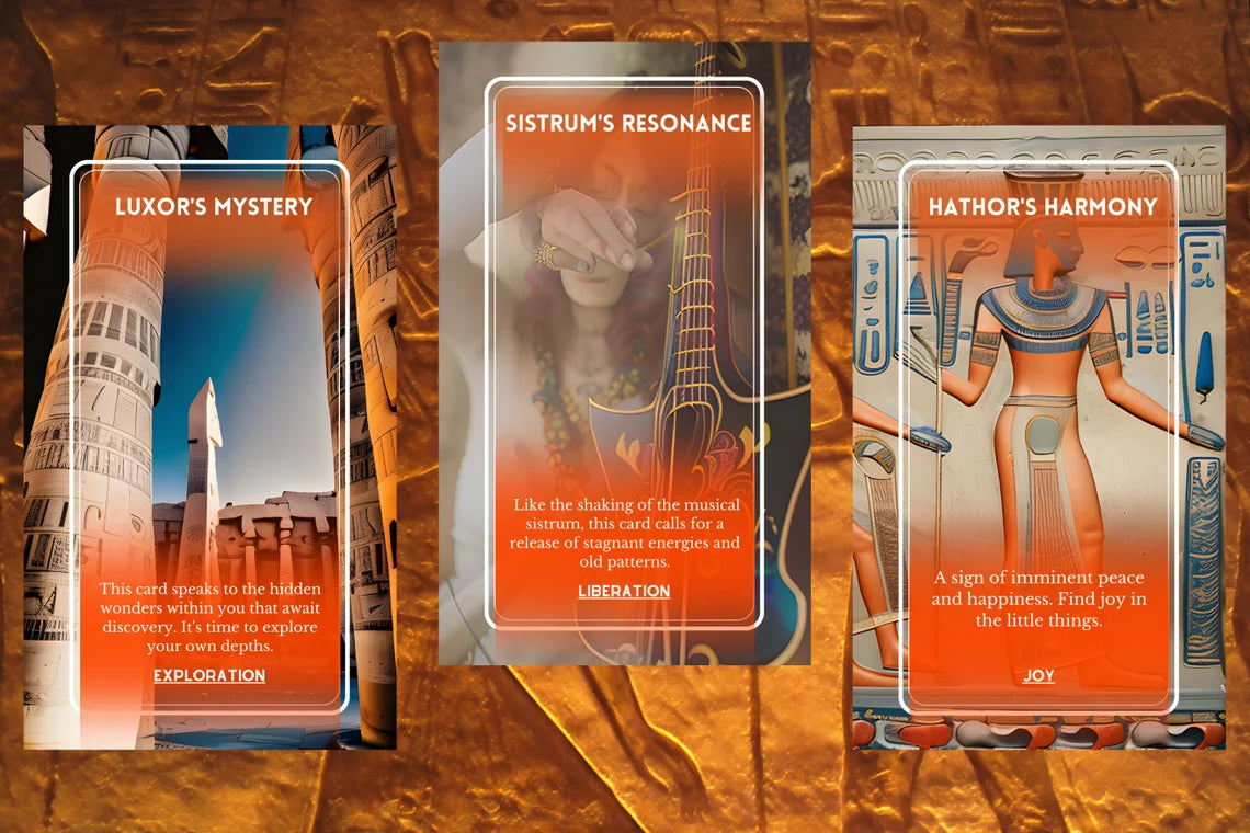 Egyptian Oracle Cards - Luxor Mystery Sistrum Hathor Harmony
