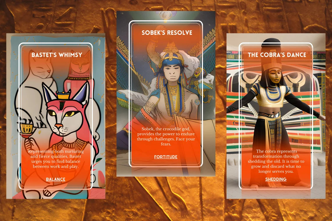 Egyptian Oracle Cards - Bastet Sobek Cobra Dance