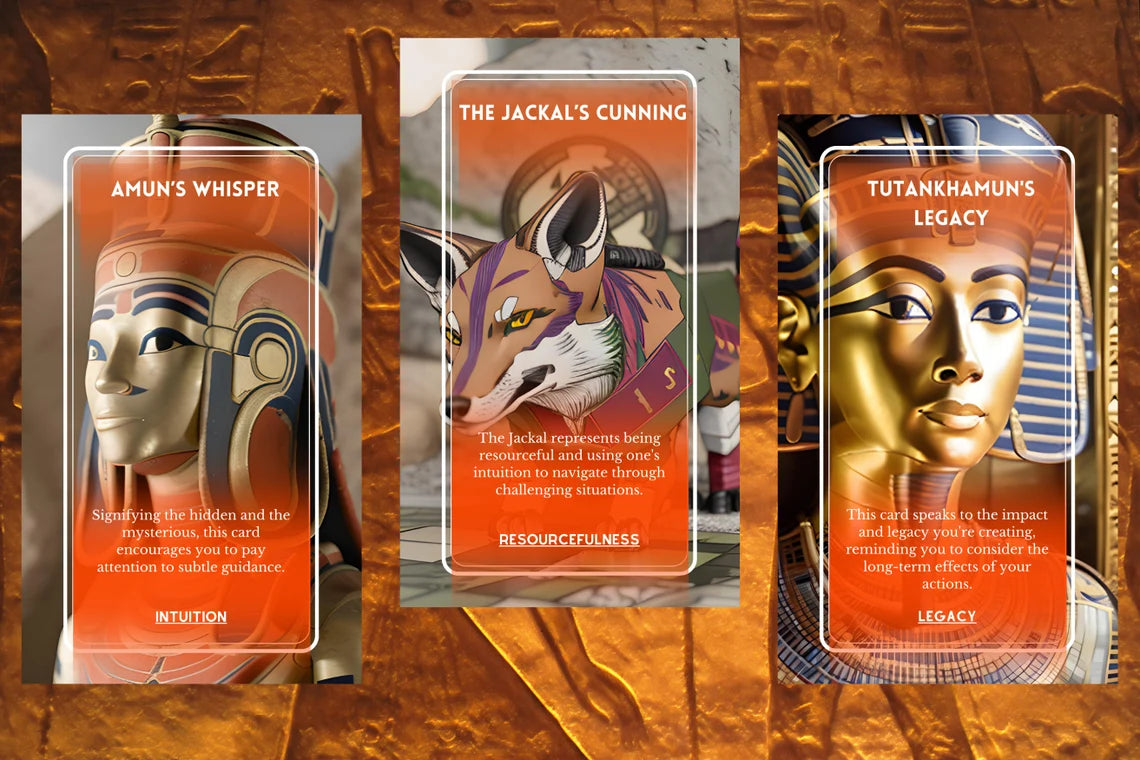 Egyptian Oracle Cards - Amun Whisper Jackal Tutankhamun