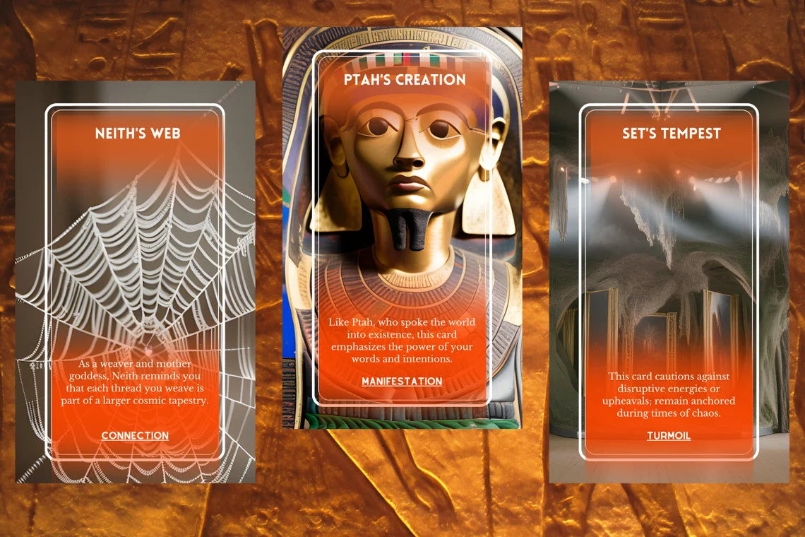 Egyptian Oracle Cards - Neith Web Ptah Creation Set Tempest