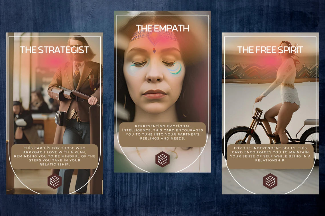Love Archetype Oracle Cards - The Strategist The Empath The Free Spirit
