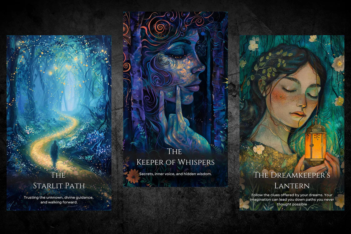 Mystic Keepers Tarot Cards - The Starlit Path The Keeper of Whispers The Dreamkeepers Lantern