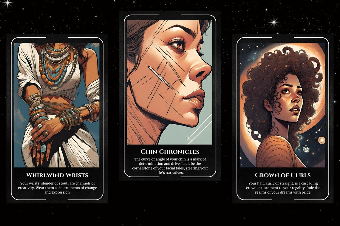 Physical Traits Oracle Cards - Whirlwind Wrists Chin Chronicles Crown of Curls