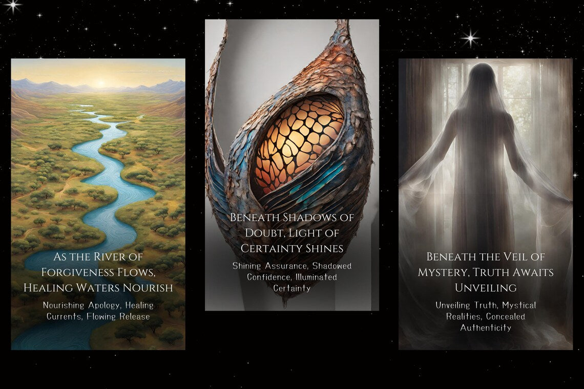Sacred Soul Messages Cards - River of Forgiveness Shadows of Doubt Veil of Mystery