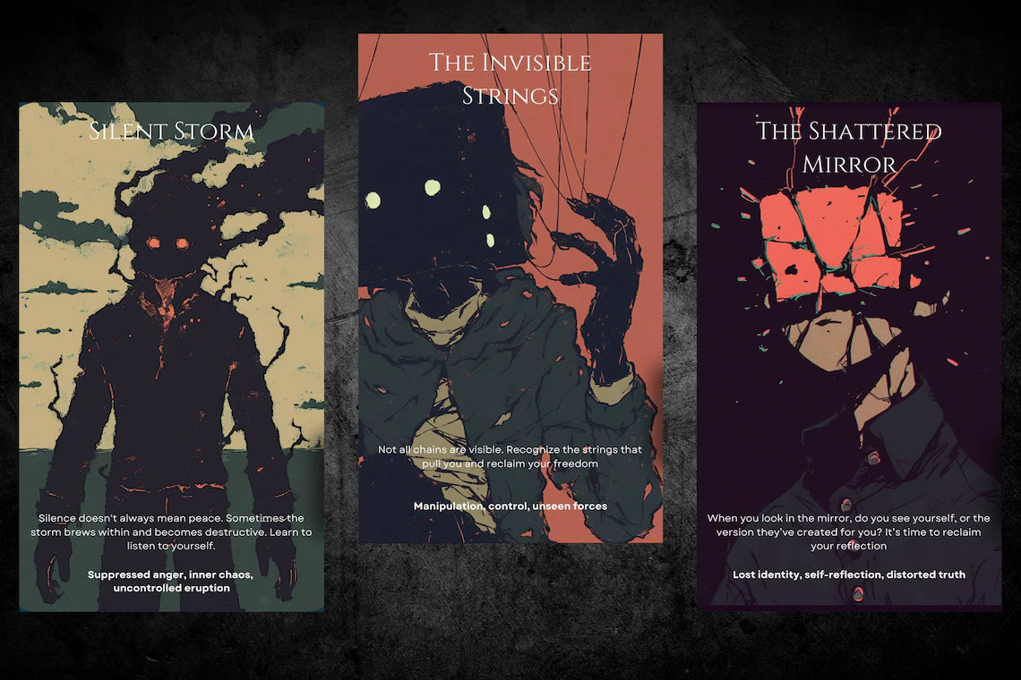 Toxic Relationship Oracle Cards - Silent Storm Invisible Strings Shattered Mirror