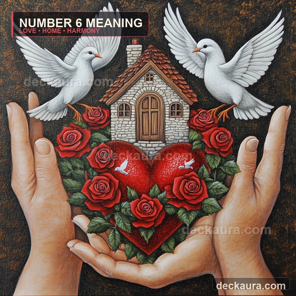 Protective hands cradle a rose-covered heart and peaceful home beneath white doves
