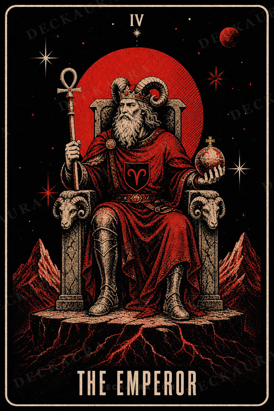 The Emperor, the tarot archetype associated with Aries