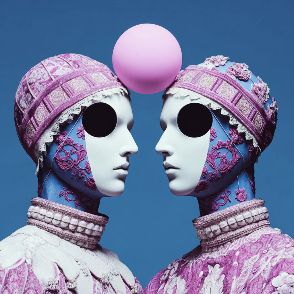 Two tarot figures whose symbols meet to create one combined message