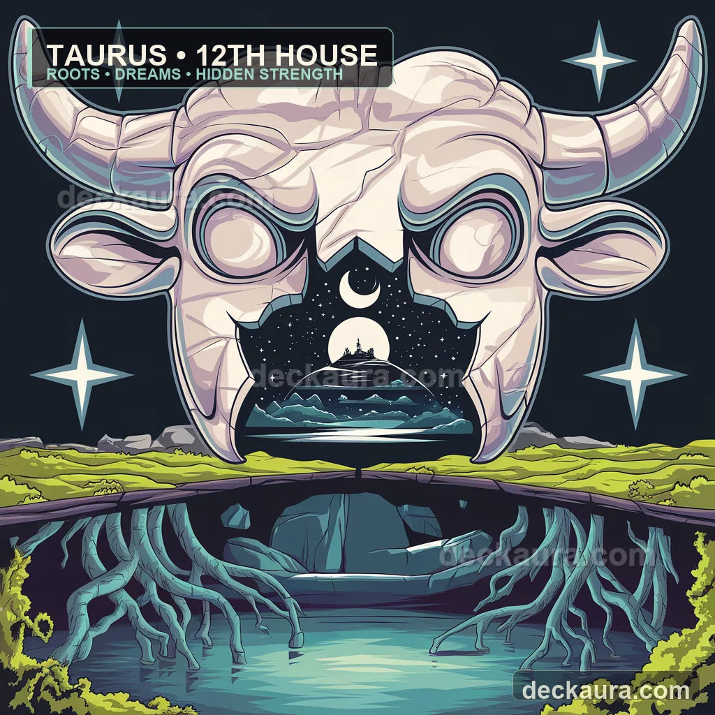 An ancient Taurus bull mask opens onto a hidden moonlit world of water, roots and distant sanctuary